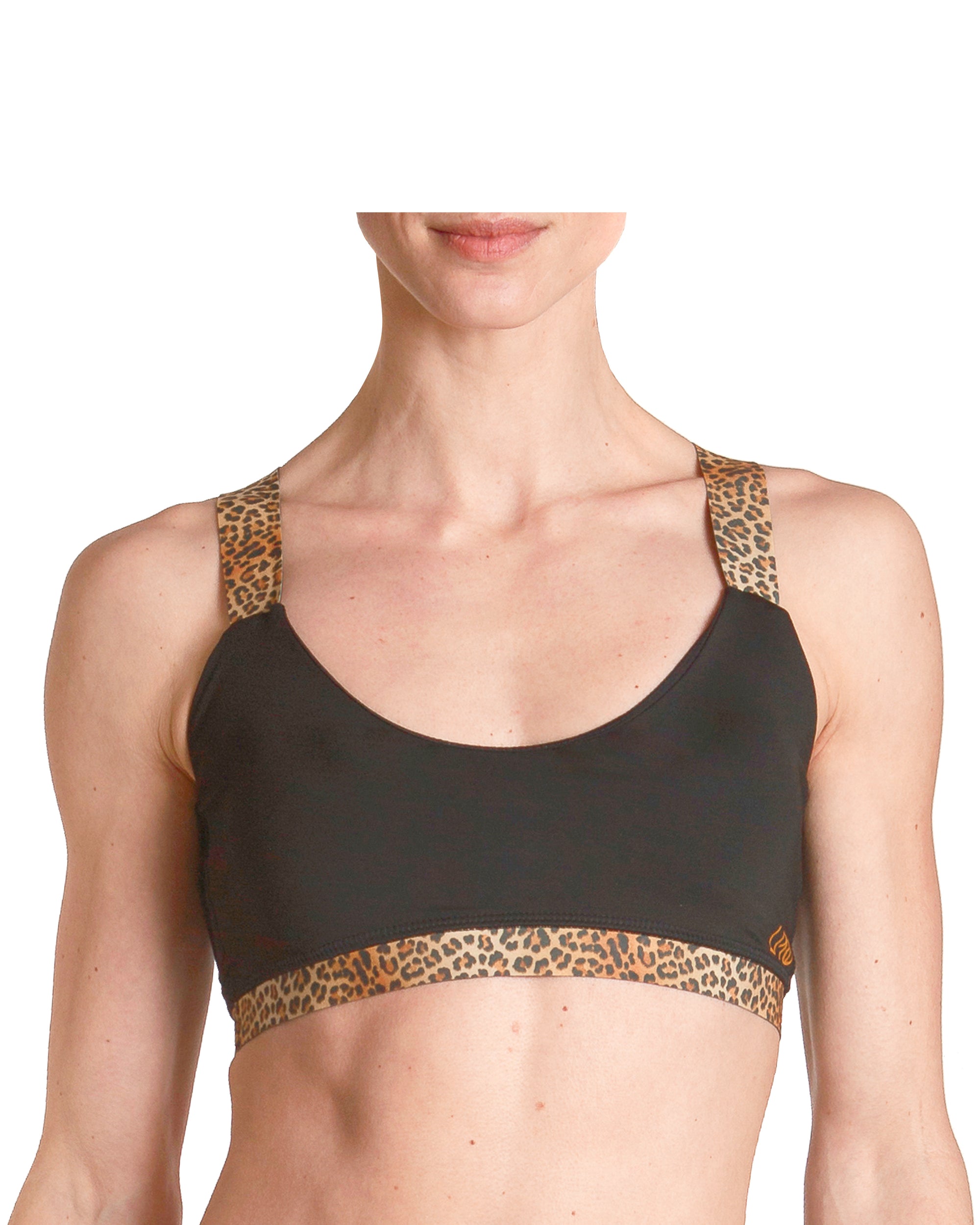 Power Medium Support Sports Bra - Black Reflective Leopard Print, Women's  Sports Bras
