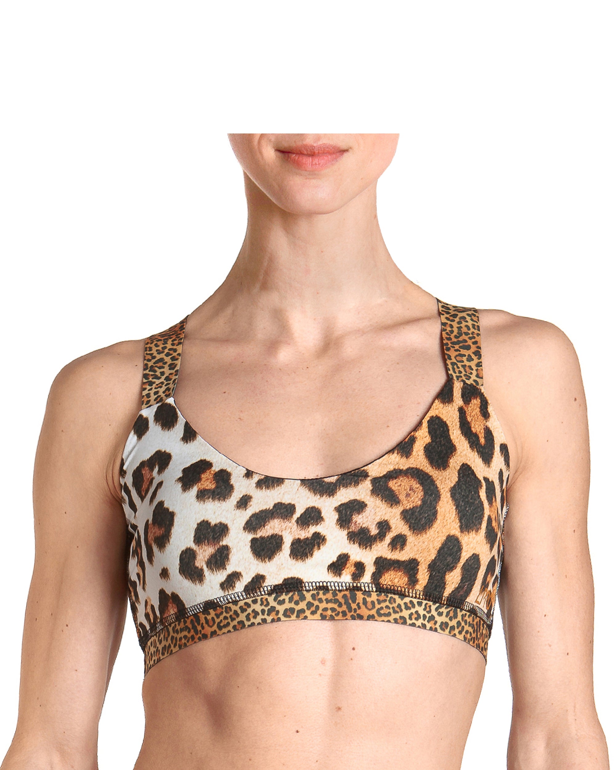 Athletic sports bra - Leopard print - Comfortable non-slip