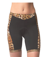 LPRD Leopard Panel Cycling Shorts | Front View Close