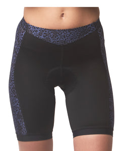 LPRD Midnight Leopard Panel Cycling Shorts | Front View Close