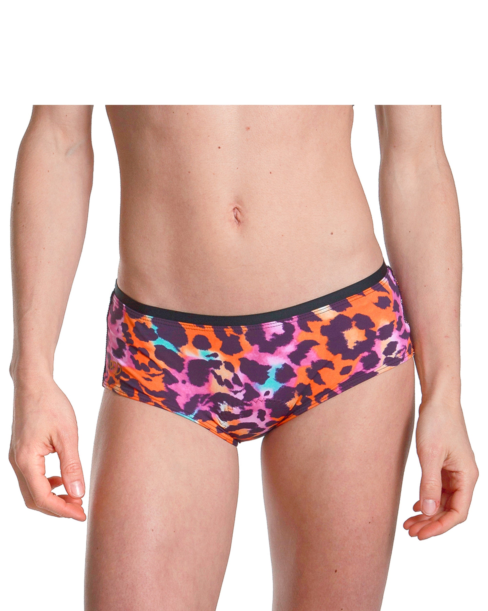 Ladies padded cycling underwear - Pink leopard print - Colourful