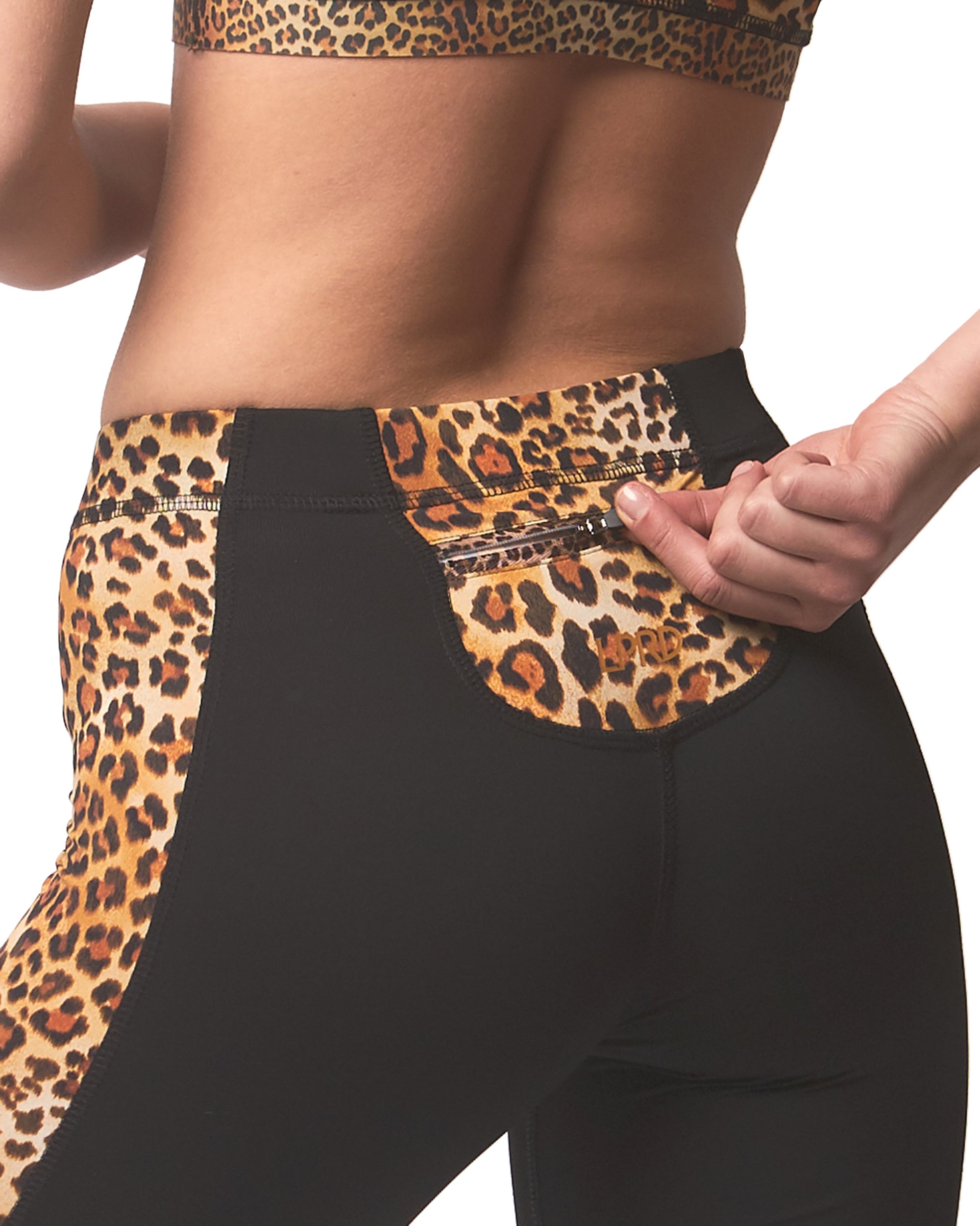 L.A.M., Pants & Jumpsuits, Lam Life And Movement Black Aqua Leopard Print  Jordan Corecontrol Leggings