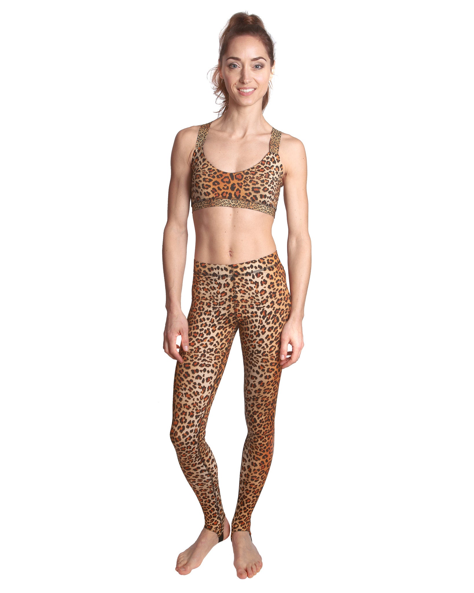 Leopard print gym leggings - Printed tights for workouts like yoga