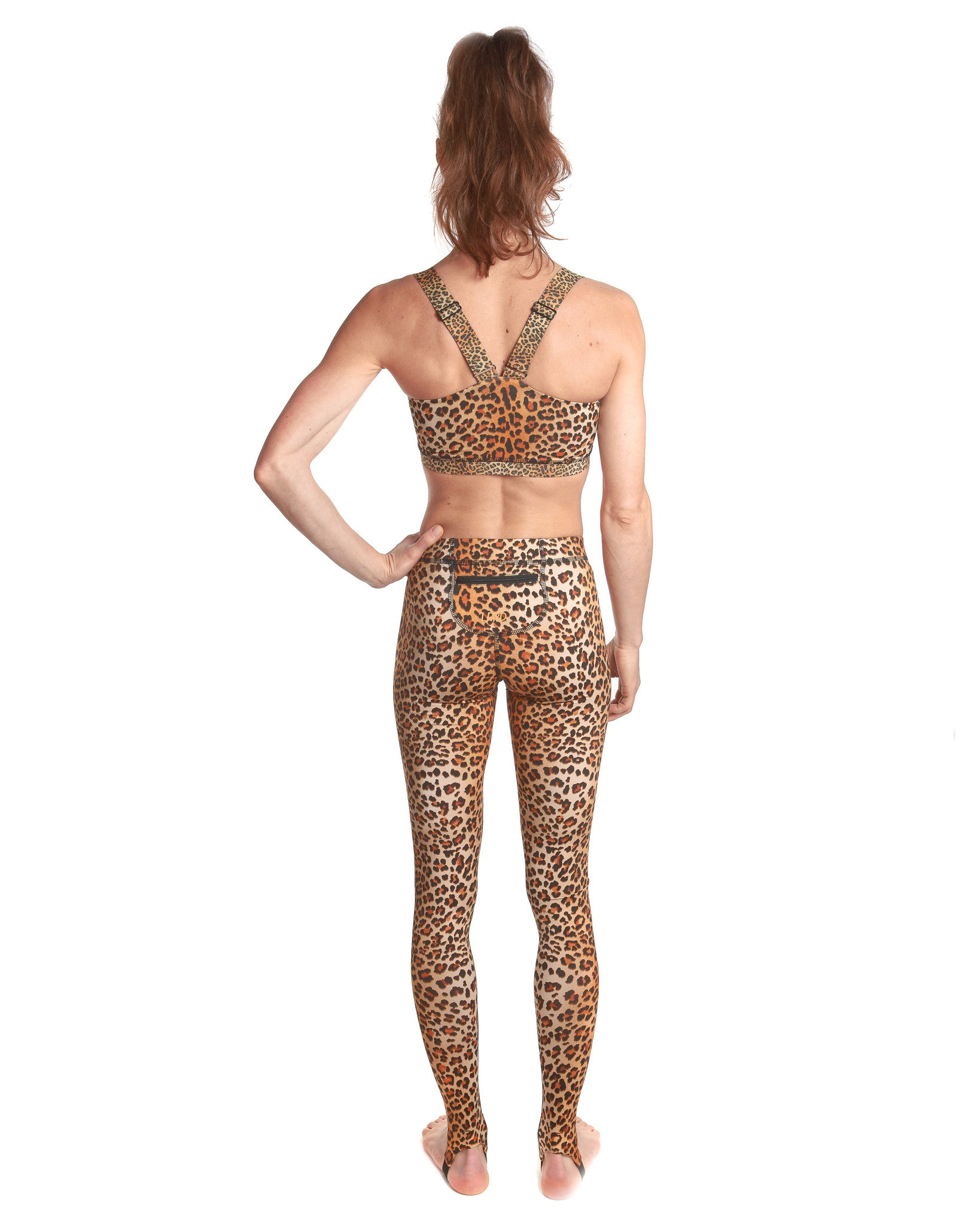 Leopard print gym leggings - Printed tights for workouts like yoga,  running, cycling or swimming - Premium quality Italian fabric - By LPRD