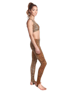 Leggings - Black with leopard print trims - Designed for cycling, running,  yoga and gym - Quality Italian sculpting fabric - Designed by LPRD
