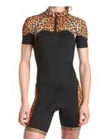 Skinsuit Leopard Panel Cycling | Front View Close