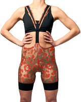 LPRD x SDW bibshorts red - front view - close