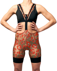 LPRD x SDW bibshorts red - front view - close